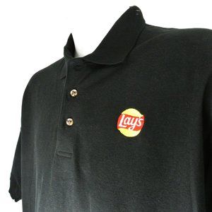LAY'S Potato Chips Frito-Lay Employee Uniform Polo Shirt Black NEW Size M Medium